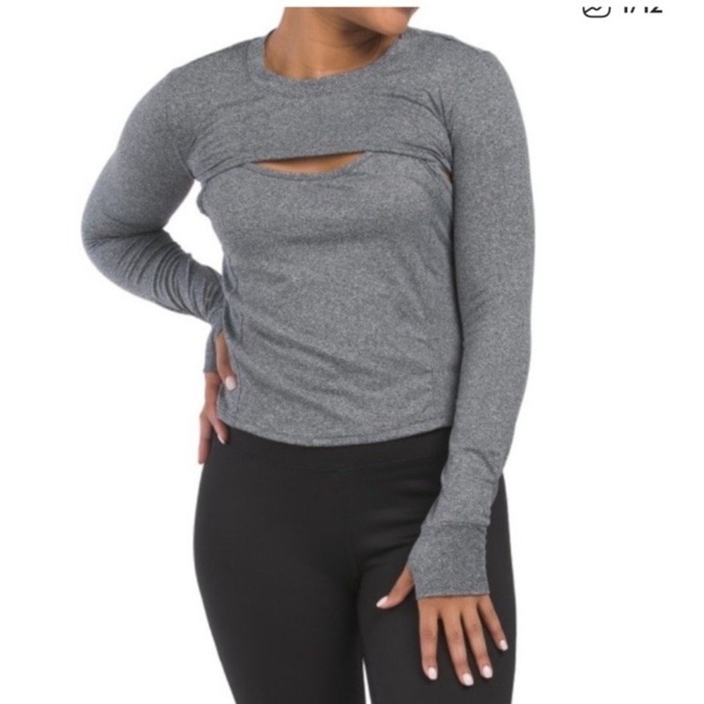 J Jason Wu Women  Peaches 2-Piece shrug & Tank‎ Set Charcoal Heather Gray Size L